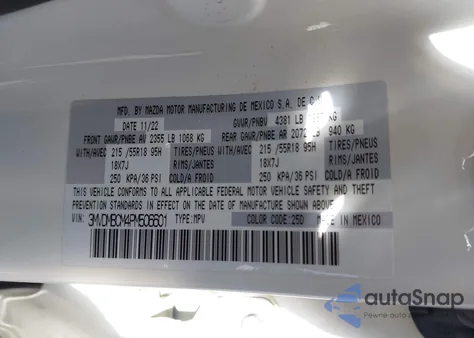 2023 Mazda Cx-30 2.5 S Preferred z USA, uszkodzony, nr VIN 3MVDMBCM4PM506601